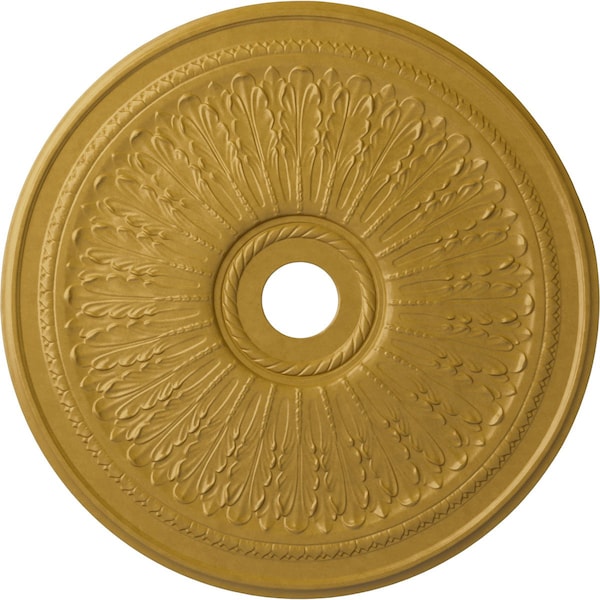 Ekena Millwork Oakleaf Ceiling Medallion (Fits Canopies up to 6 1/4"), 29 1/8"OD x 3 5/8"ID x 1"P, Iridescent Gold CM29OAIGS - main